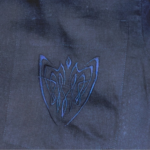 Jaeger Woman 100% LINEN Black Button Down Top Short Sleeve Shirt Size L - Picture 7 of 13